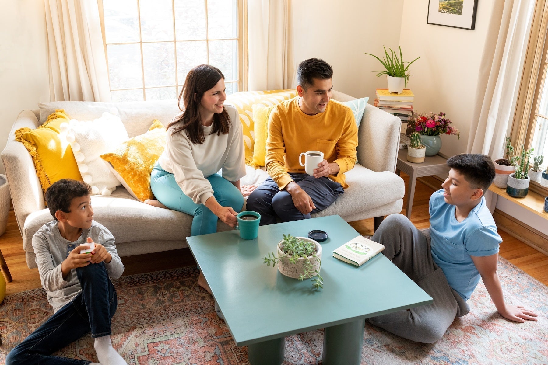 family chatting together