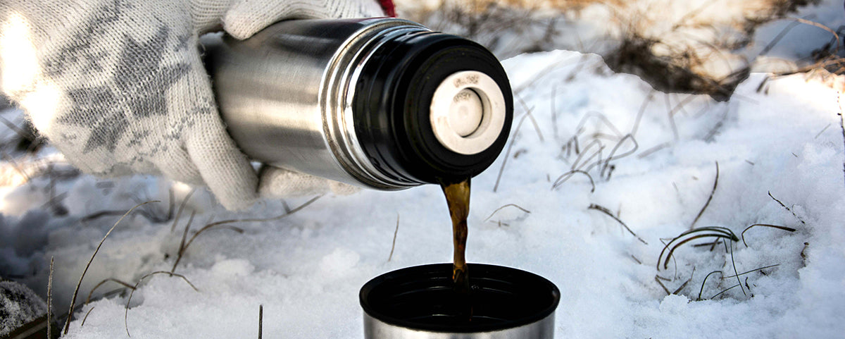 midwest winters coffee in the snow