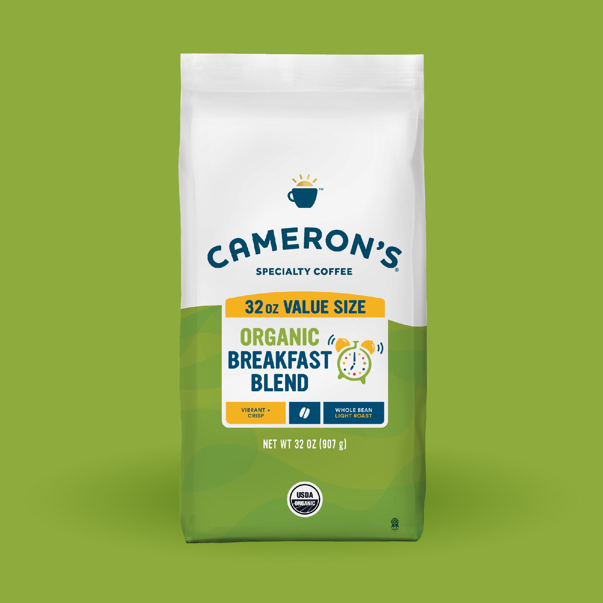 Organic Breakfast Blend Whole Bean / 32 oz / Single