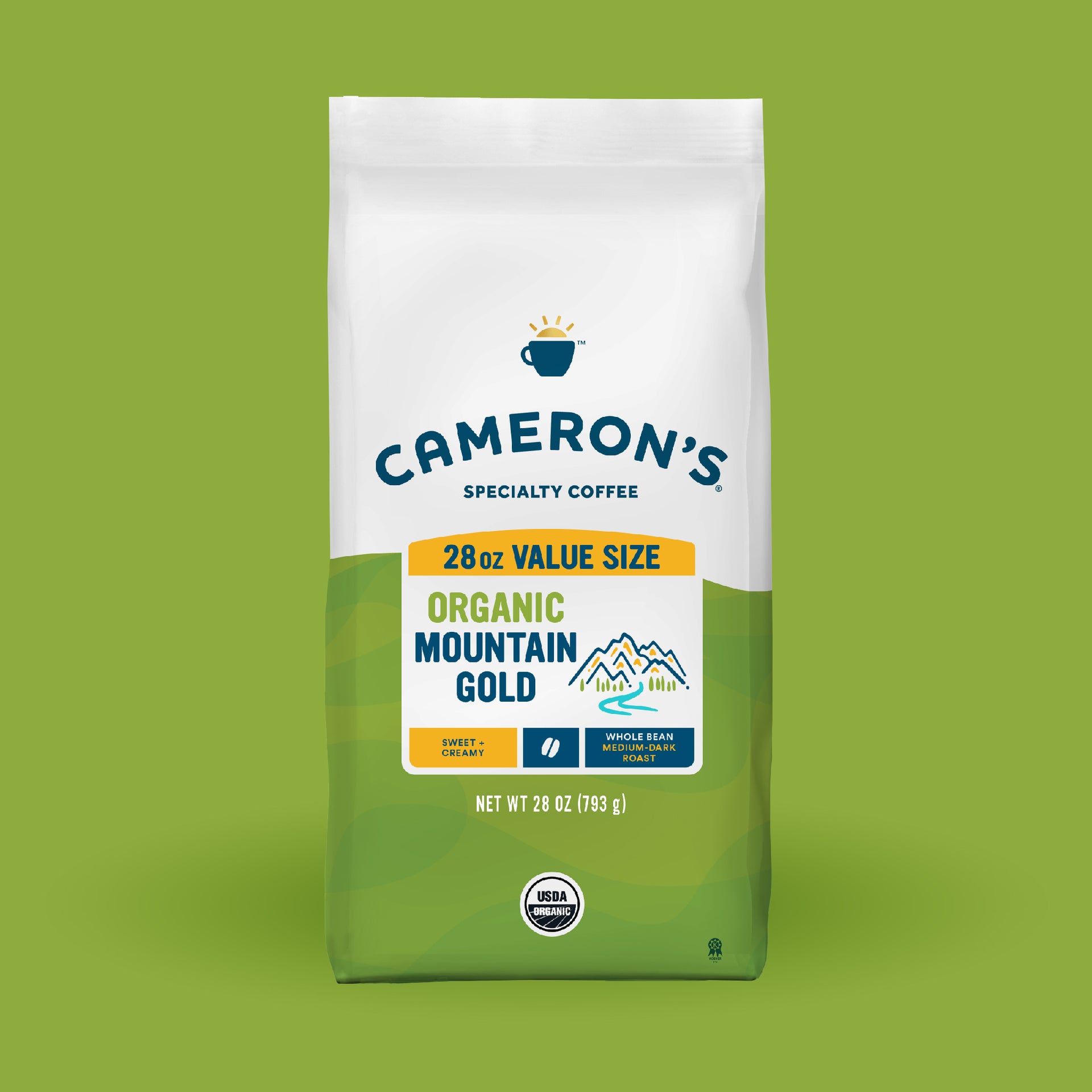 Organic Mountain Gold Whole Bean / 28 oz / Single