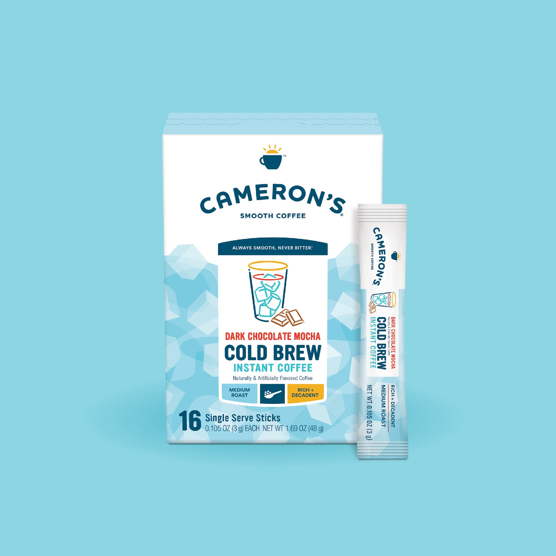 Dark Chocolate Mocha Cold Brew Instant Coffee Sticks - Cameron's Coffee