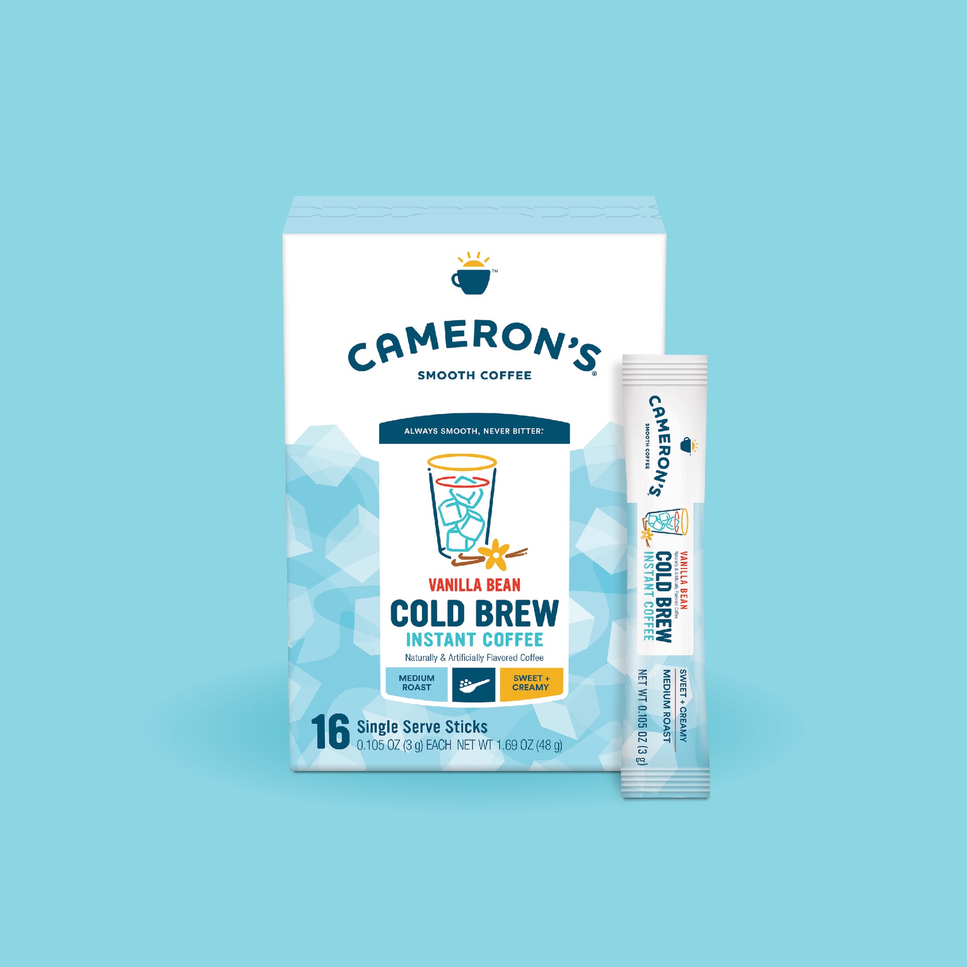 Vanilla Bean Cold Brew Instant Coffee Sticks - Cameron's Coffee