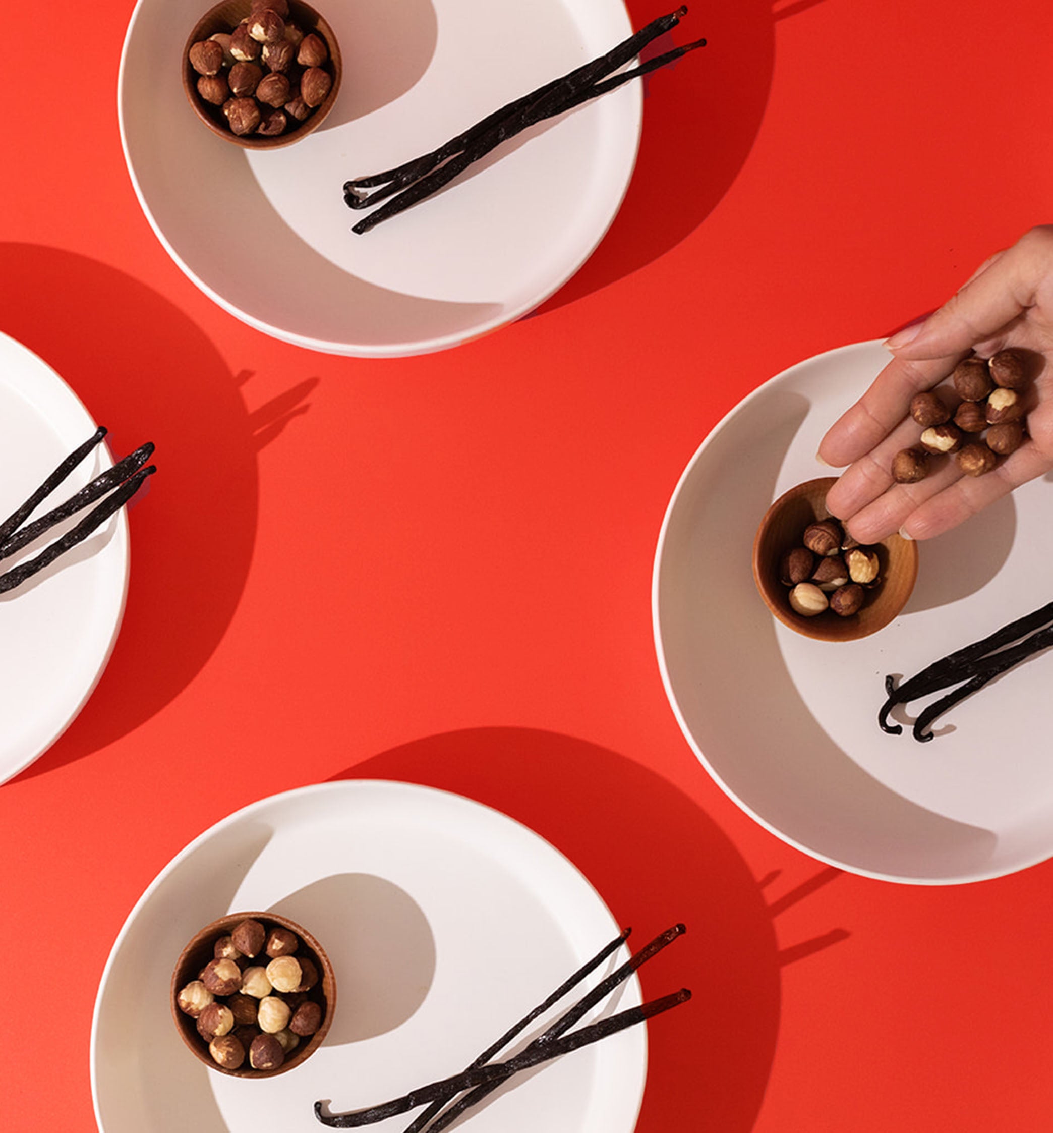 vanilla beans and hazelnuts