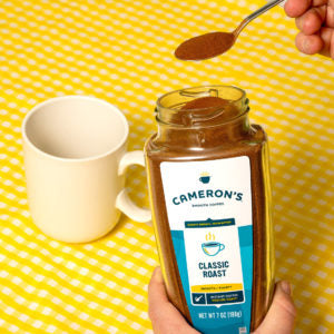 classic instant coffee on picnic