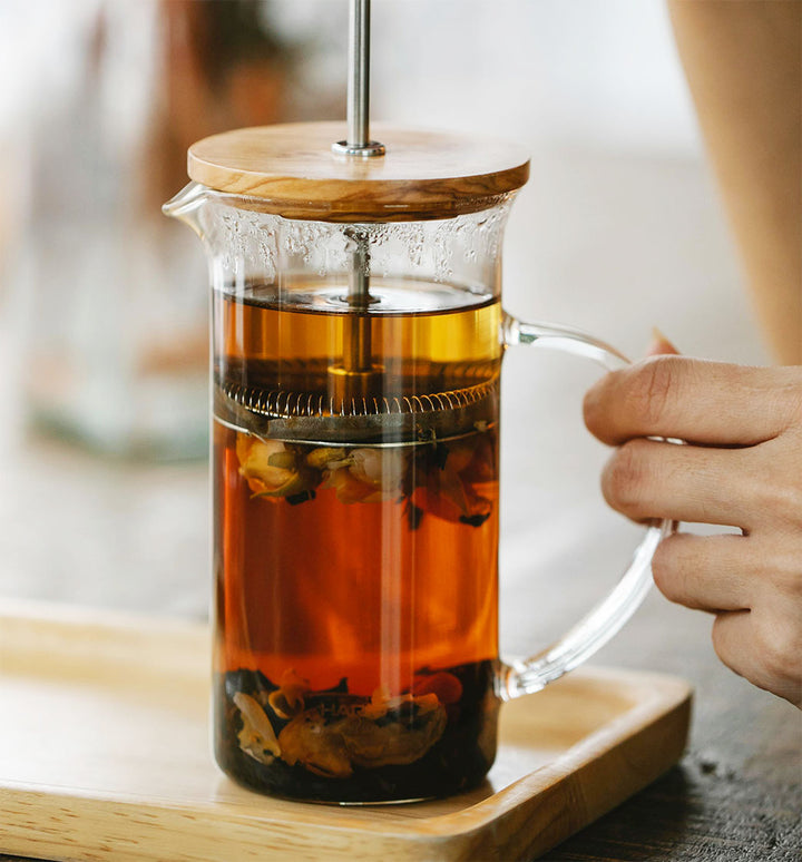 tea brewed in a french press