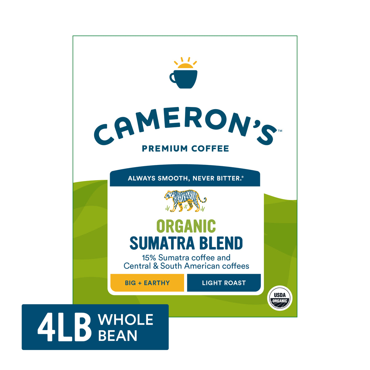 Cameron's Coffee USDA Organic Sumatra Blend 4lb Whole Bean