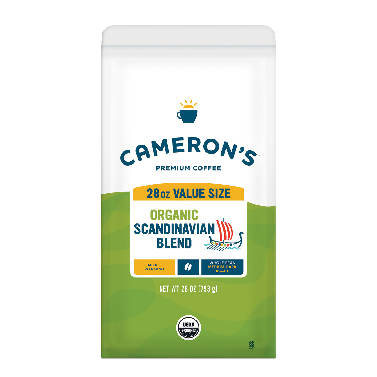 Organic Scandinavian Blend Whole Bean / 28 oz / Single
