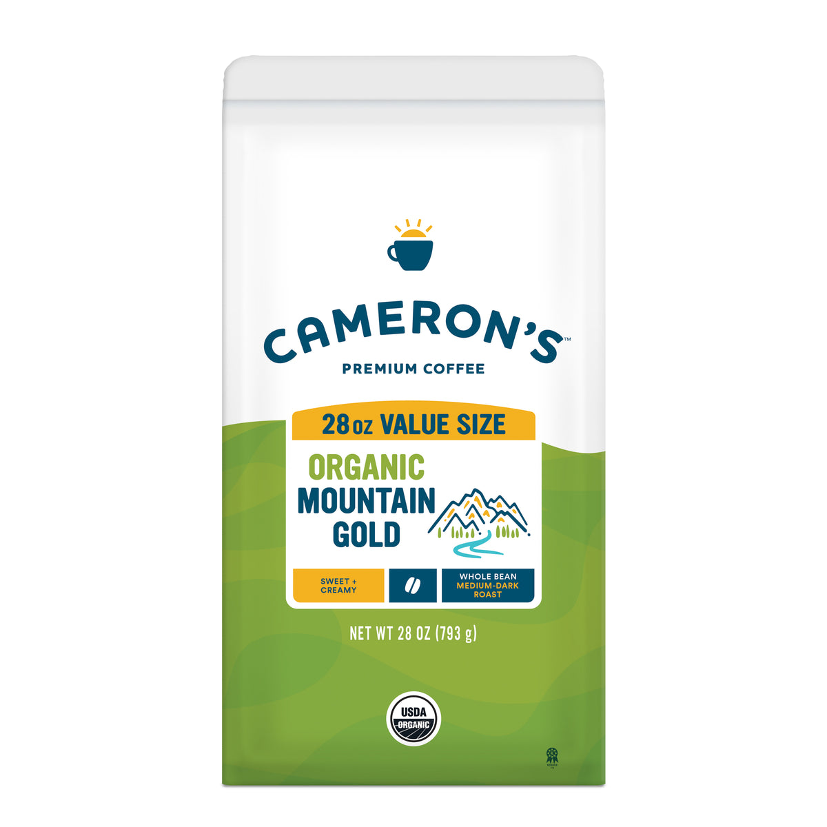 Organic Mountain Gold Whole Bean / 28 oz / Single