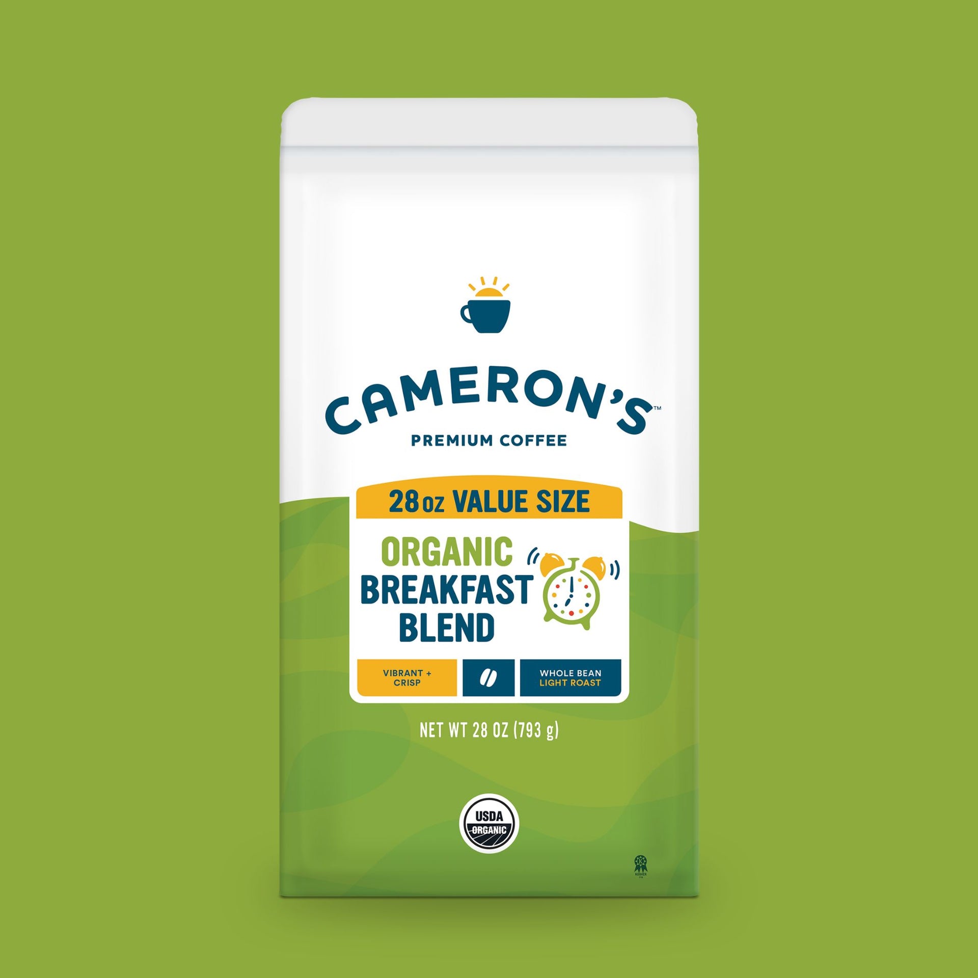 Organic Breakfast Blend Whole Bean / 28 oz / Single