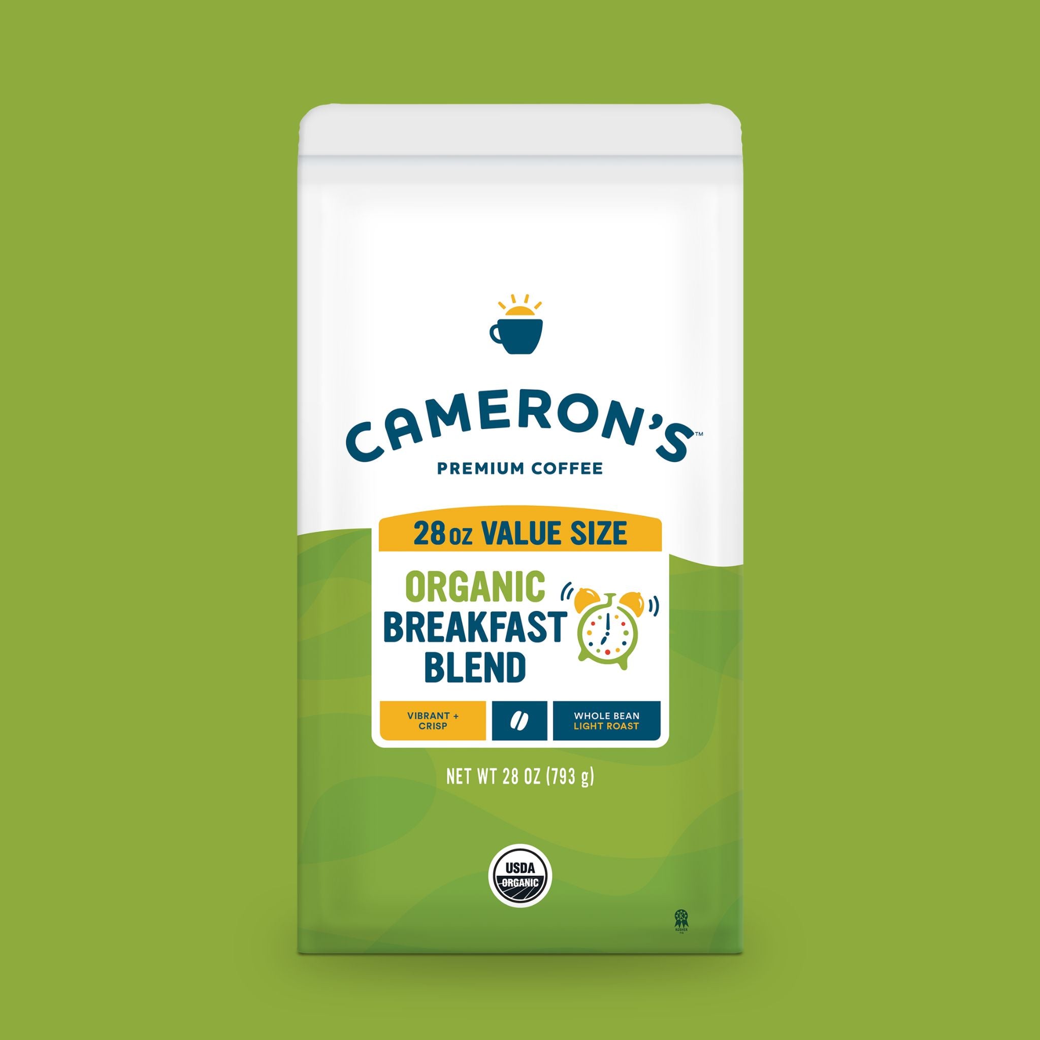 Organic Breakfast Blend Whole Bean / 28 oz / Single