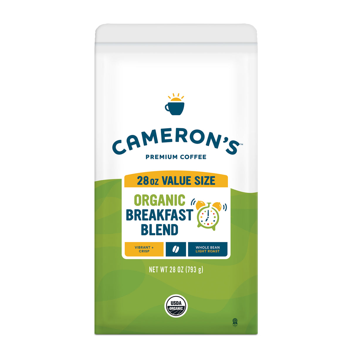 Organic Breakfast Blend Whole Bean / 28 oz / Single