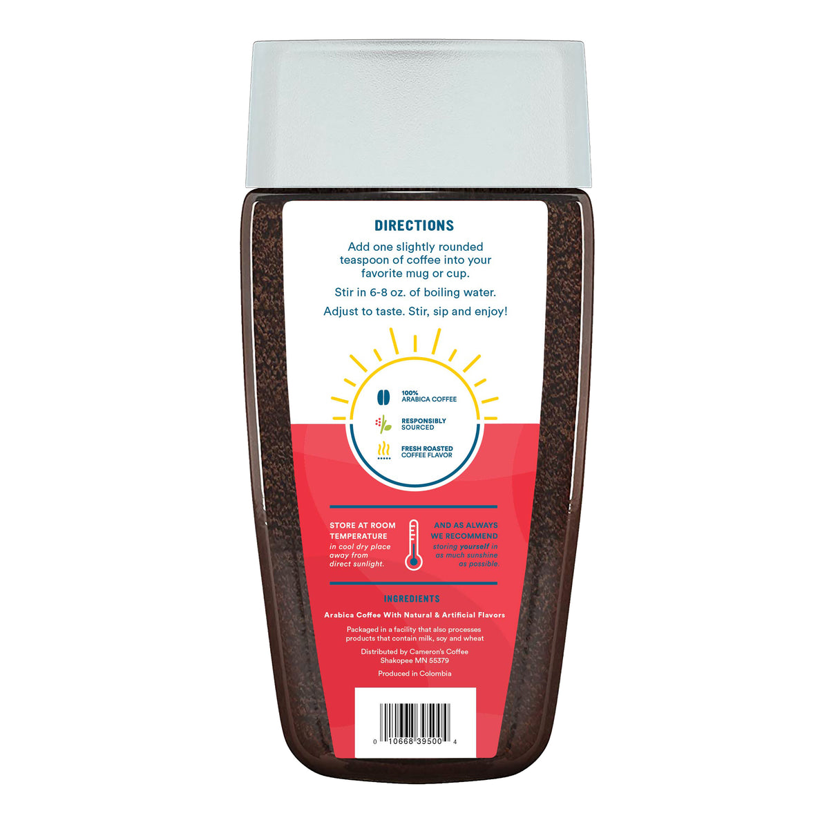 Cameron's Coffee Vanilla Hazelnut Instant Coffee Prep Instructions