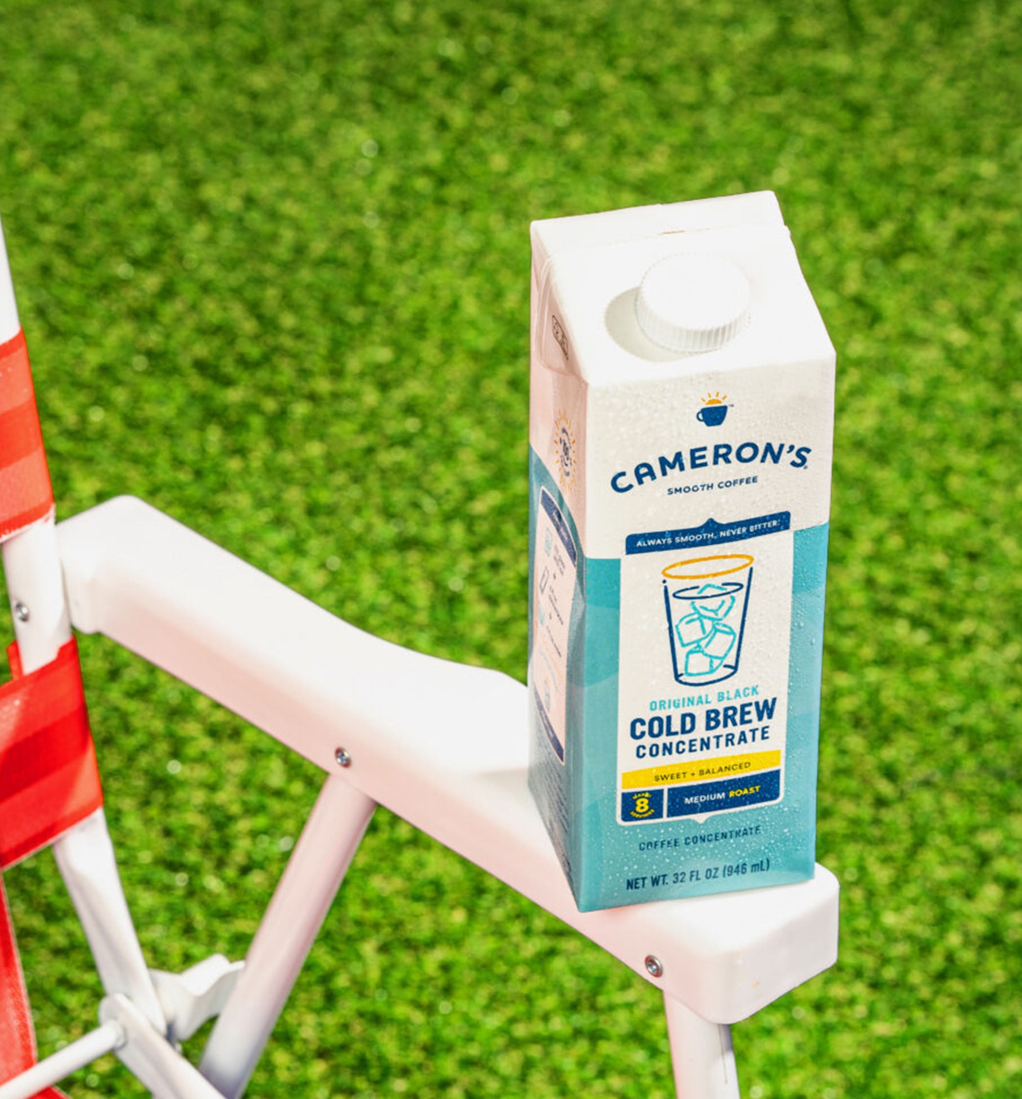 cold brew concentrate on grass 