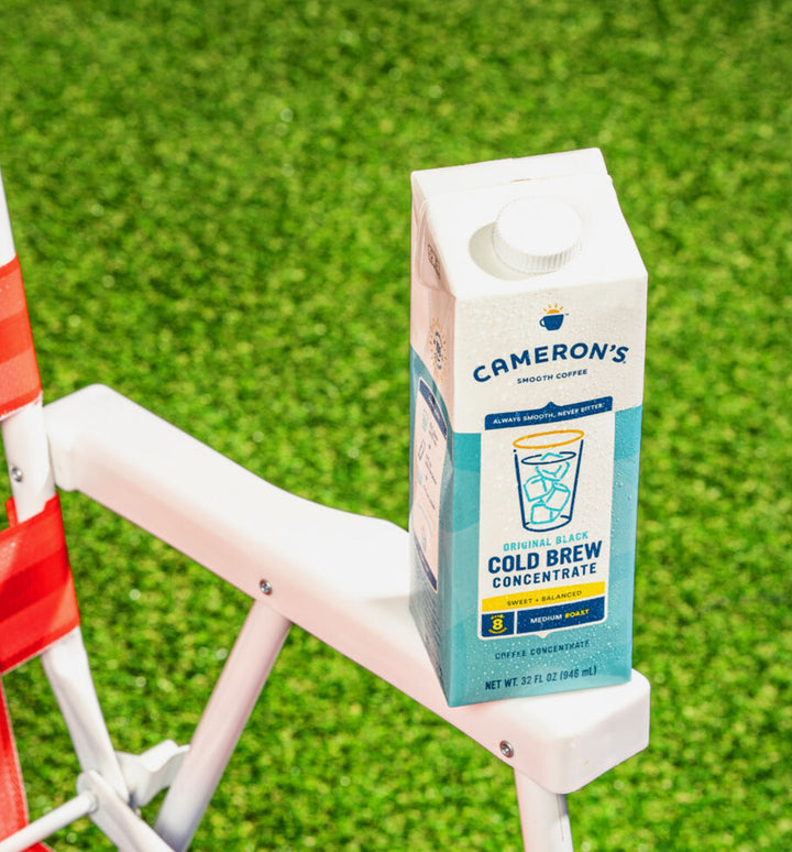 cold brew concentrate on grass 