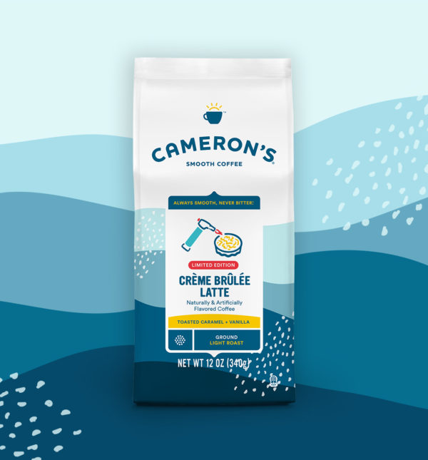 Cameron's Coffee Creme Brulee Latte 12oz Ground; Case of 6