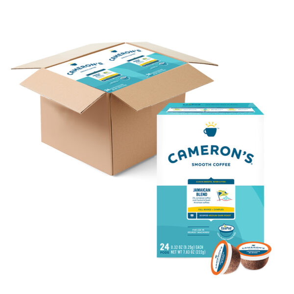 A box of Jamaican Blend Ecopods