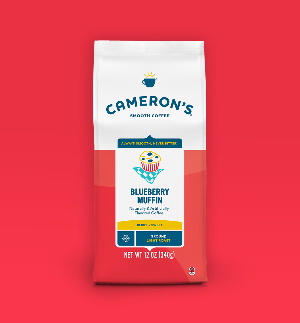 camerons-coffee-blueberry-muffin-12oz (1) Cameron's Coffee Blueberry Muffin Coffee, Light Roast, Ground 12oz. Bag