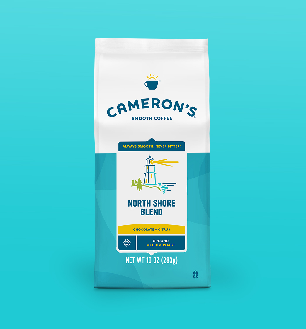 camerons-coffee-north-shore-blend-GD-10oz Cameron's Coffee North Shore Blend, Medium Roast, Ground, 10oz. Bag