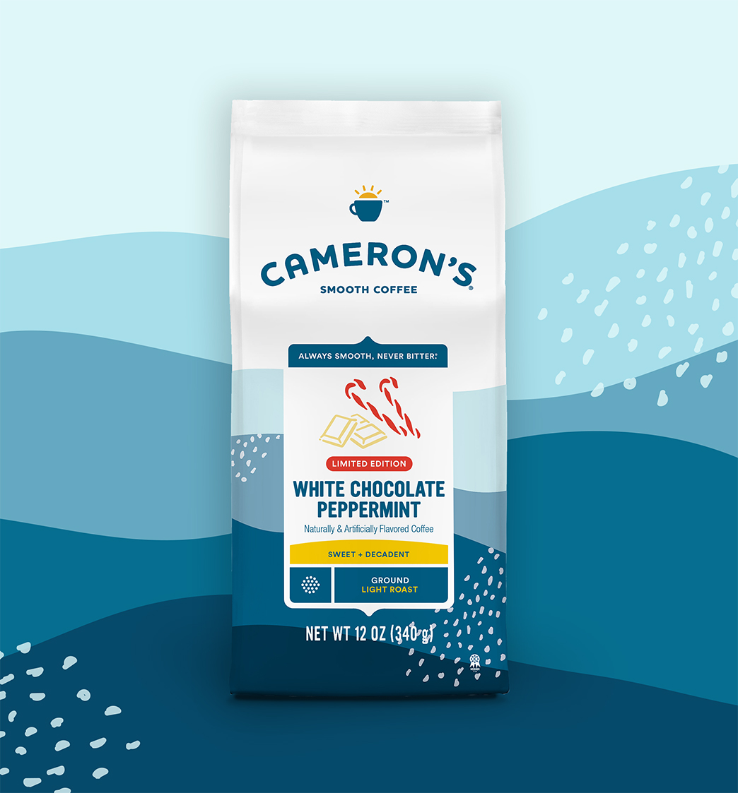 camerons-coffee-white-chocolate-peppermint-GD-12oz Cameron's Coffee White Chocolate Peppermint 12oz. Ground; Case of 6